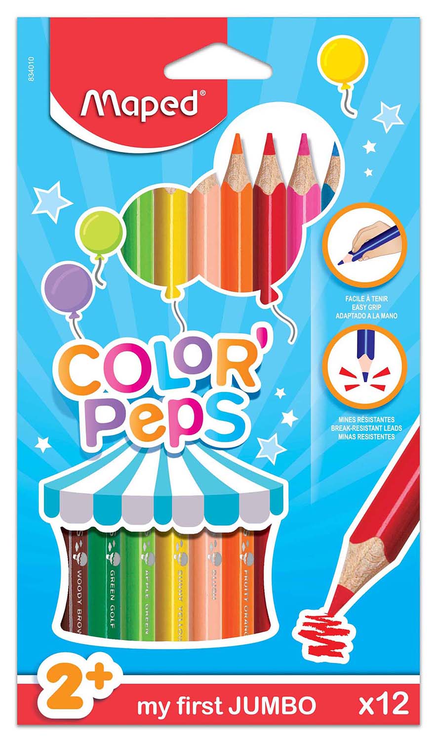 Color’Peps My First Jumbo Triangular Colored Pencils x12