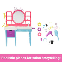 Barbie Doll And Hair Salon Playset, Color-Change Hair
