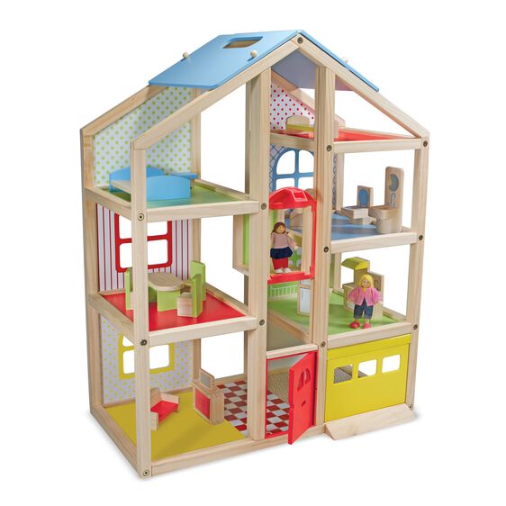 Hi-Rise Wooden Dollhouse and Furniture Set