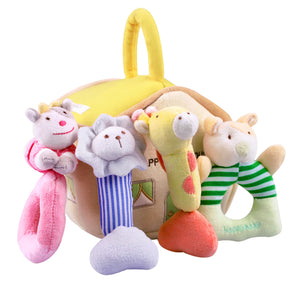 4 Plush Baby Soft Rattle Set Hand Grab Sensory Toys