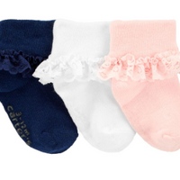 3-Pack Lace Cuff Socks