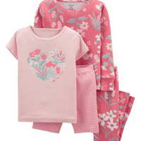 4-Piece Floral 100% Snug Fit Cotton PJs