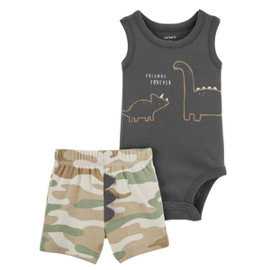 2-Piece Dinosaur Bodysuit & Short Set