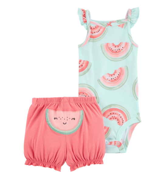 2-Piece Watermelon Bodysuit & Short Set