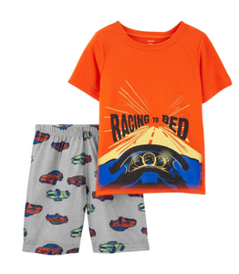 2-Piece Race Car Loose Fit Poly PJs