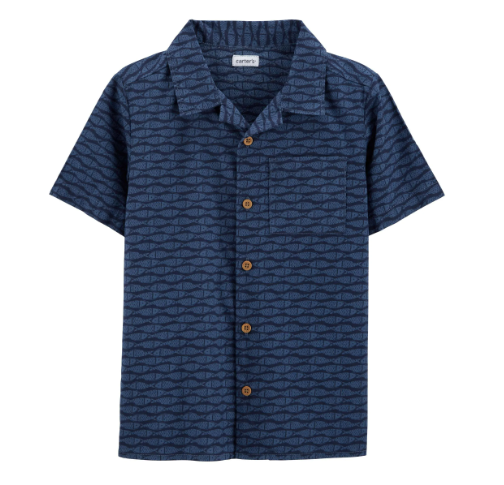 Fish Button-Front Shirt