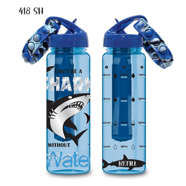 Shark Time Marker Water Bottle With Freezer Tube