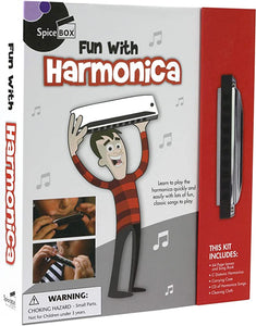 SpiceBox Children's Activity Kits Fun With Harmonica 13 Beginner Songs, Harmonica C Kit For Kids and Adults