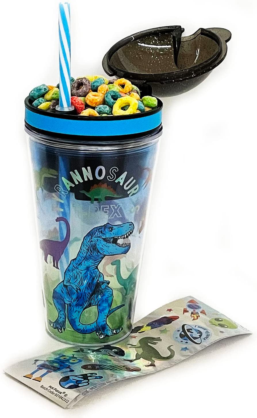 Snack and Drink Cup, Dinosaur Theme, Kid's Combo All-in-One Tumbler