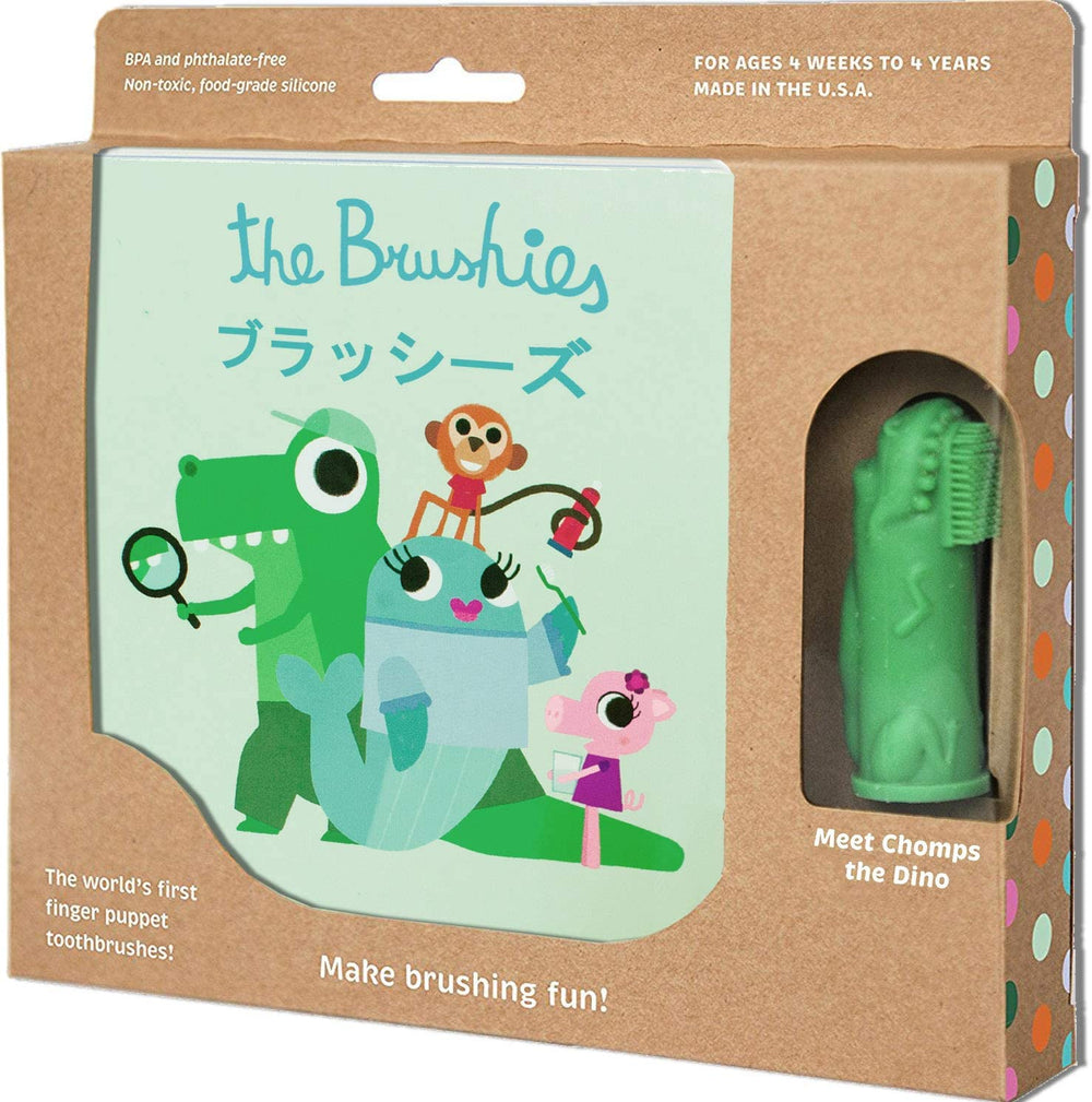 The Brushies - Baby and Toddler Toothbrush and Storybook - Chomps The Dino!