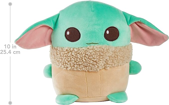 Star Wars Cuutopia 10-inch Grogu Plush, Soft Rounded Pillow Doll Inspired by Star Wars The Mandalorian , Collectible Gift for Kids & Fans Ages 3 Years Old & Up