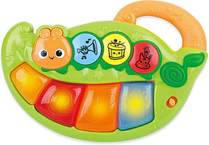Kidoozie Caterpillar Keyboard, Lights up and Plays Music, Cute Caterpillar Shape, Enhances Memory Skills, for Ages 6-24 Months Old, Multicolor