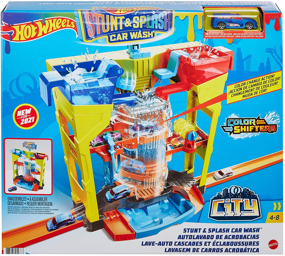 Hot Wheels City Stunt Car Wash Play Set