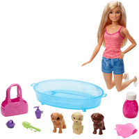 Barbie Doll Playset with 3 Puppies and Accessories
