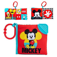Disney Baby Mickey Mouse High Contrast Soft Book with On The Go Clip and Teether