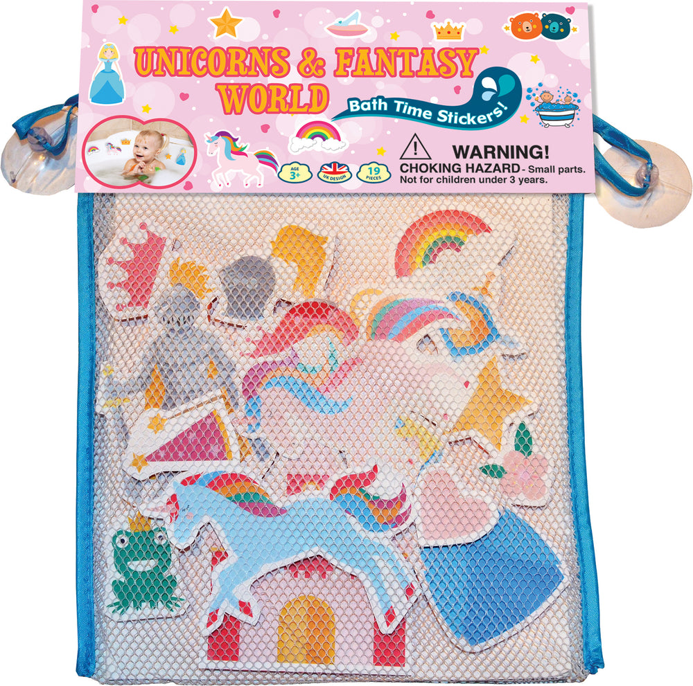 Bath Stickers with Header Card – Unicorns & Fantasy World