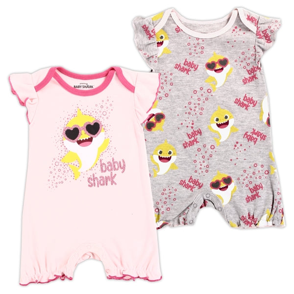 Baby Shark Girls Rompers 2pk