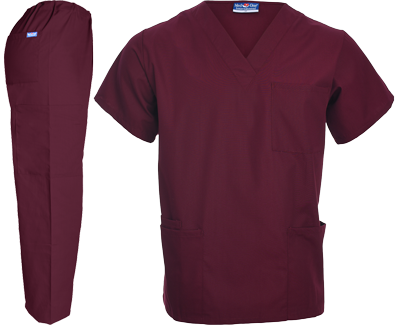 Med One Scrub Suits - Maroon
