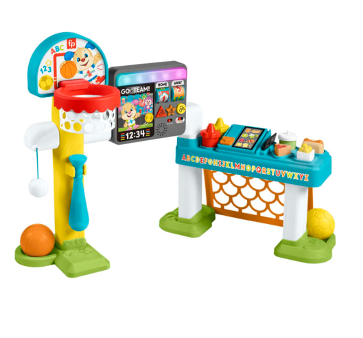 Fisher-Price Laugh & Learn Toddler Sports Activity Center Learning Toy, 4-In-1 Game Experience
