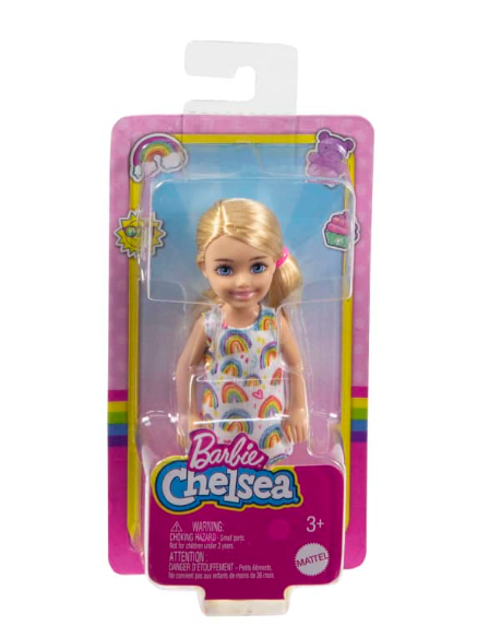 Barbie Chelsea Doll (Blonde) In Rainbow Dress