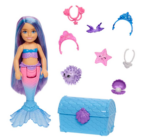 Barbie Mermaid Power Chelsea Mermaid Doll With 2 Pets & Accessories