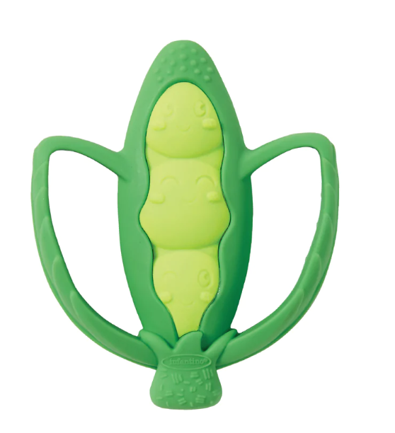 LIL' NIBBLES TEXTURED SILICONE TEETHER - PEAS