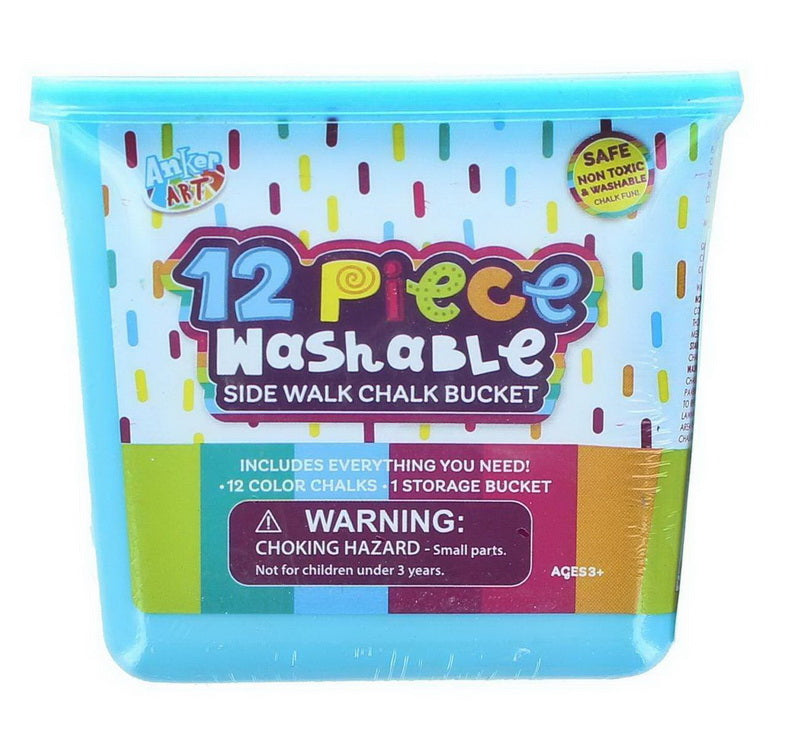 12 Piece Washable Sidewalk Chalk Tub