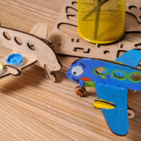 3D-puzzle coloring  Airplane