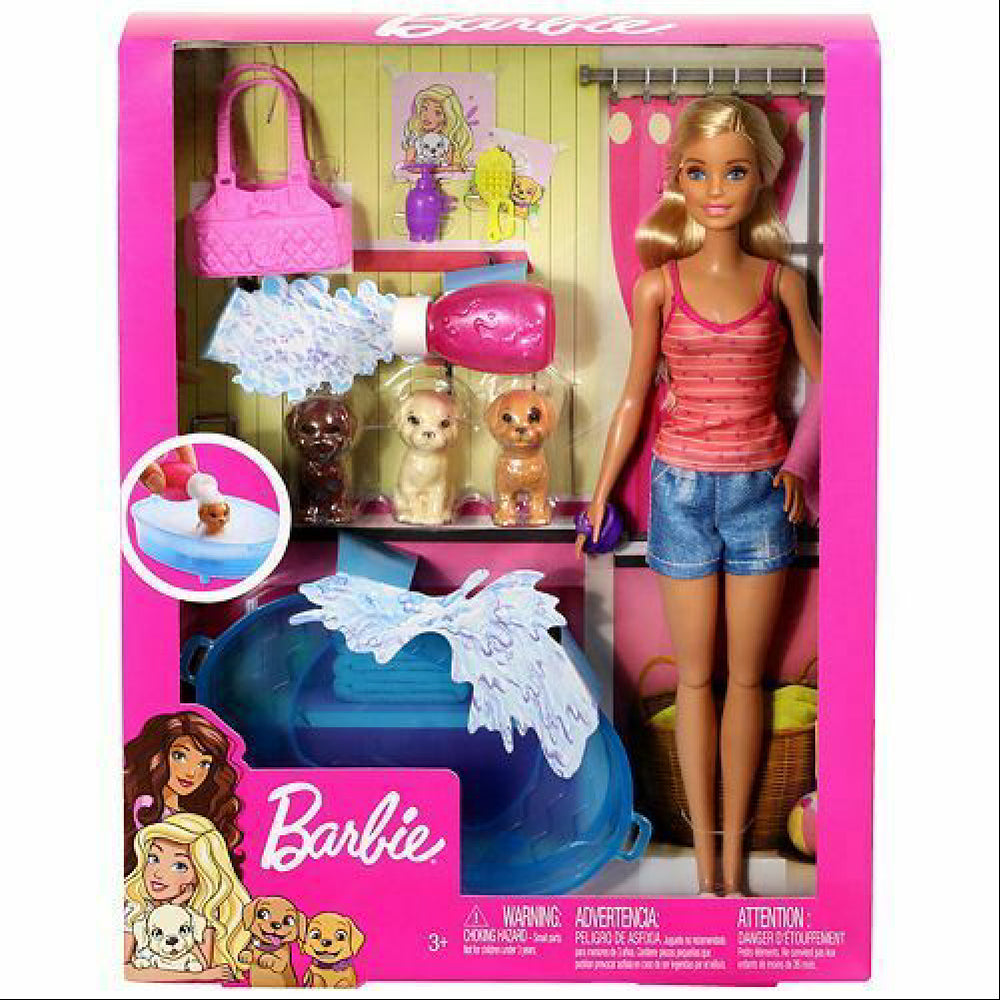Barbie Doll Playset with 3 Puppies and Accessories