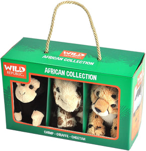 African Collection Baby Plush Set (Chimp/Giraffe/Cheeta)