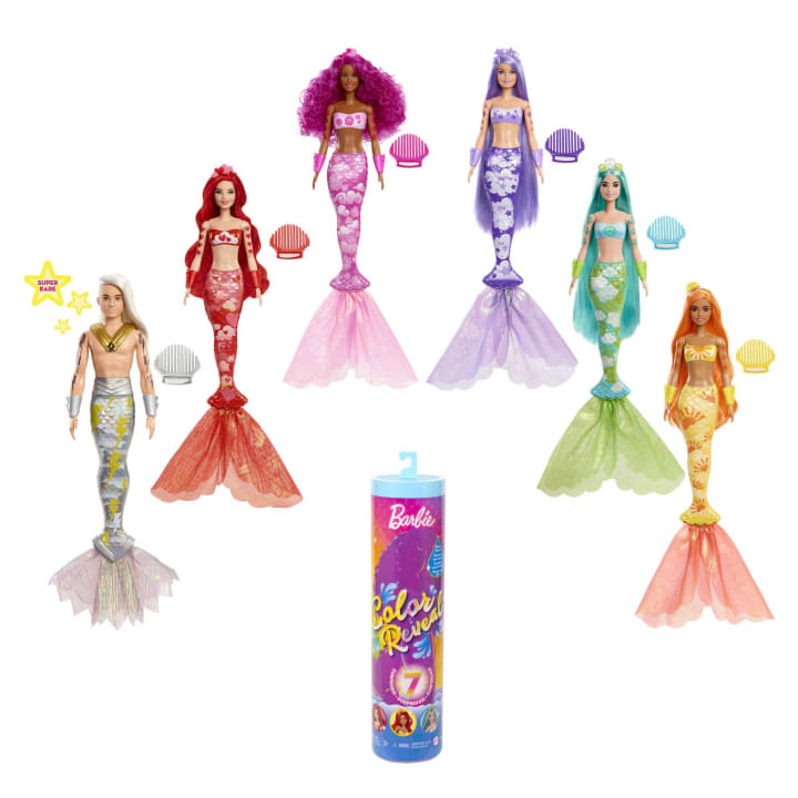 Barbie® Color Reveal™ Mermaid Doll With 7 Surprises, Rainbow Mermaid Series