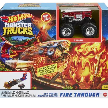 Hot Wheels Monster Trucks Fire Through Playset