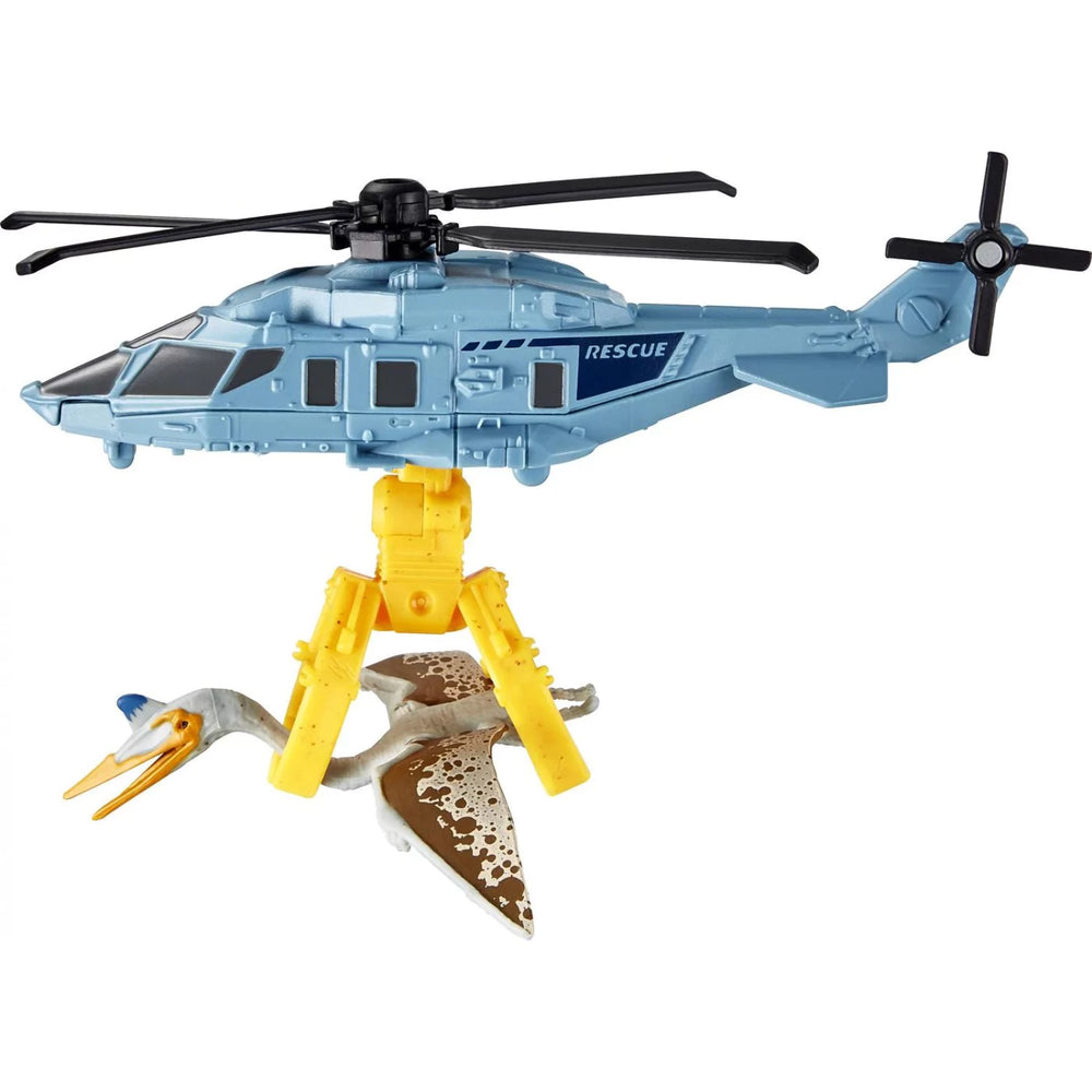 Mattel Jurassic World Dominion Quetzal-Copter Matchbox Transporter Rescue Figure