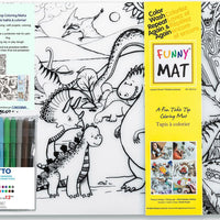 2pk Funny Mat With 12 Giotto Markers, Clear, Jaurassic