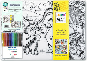 2pk Funny Mat With 12 Giotto Markers, Clear, Jaurassic
