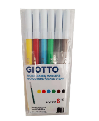 Giotto Water Based Markers 6pk